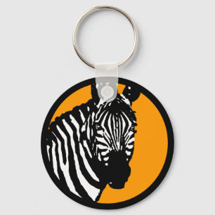 Porte-clés zèbre. couleur cercle personnalisable.