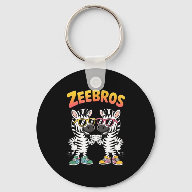 Porte-clés Zeebros Cute Zebra Duo Design For Zebros Lovers  (Recto)