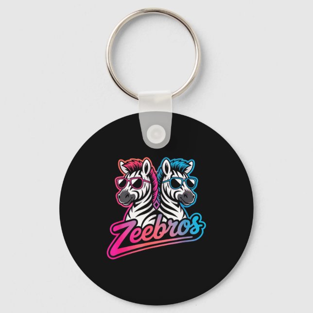 Porte-clés Zeebros Cute Zebra Duo Design For Zebros Lovers  (Recto)