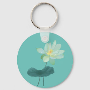 Porte-clés Zen Green Lotus Fleur Asiatique Inspiré Magnet