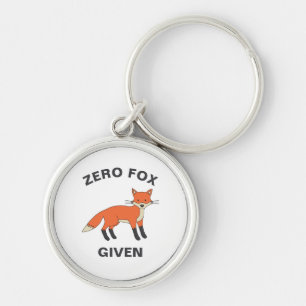 Porte-clés Zero Fox Donné Funny Sarcasme Animaux sauvages Pun