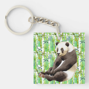 Porte-clés Zhen Zhen Panda sur le bambou