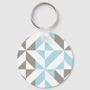 Porte-clés ZigZag géométrique bleu et argent