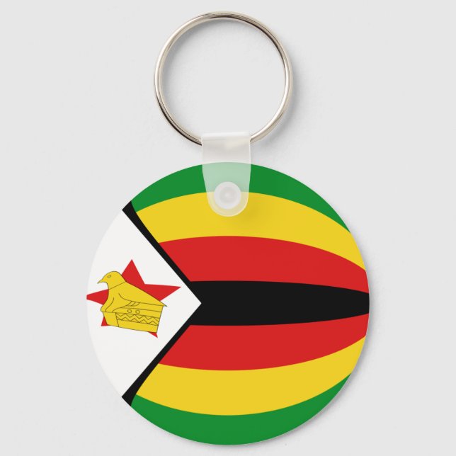 Porte-clés Zimbabwe Porte - clé du drapeau Fisheye (Recto)