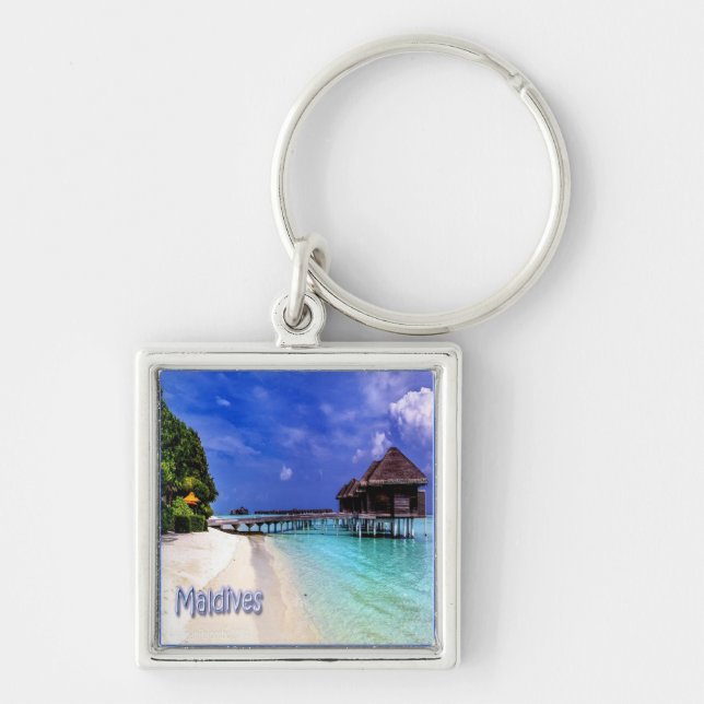Porte-clés zMV004 îles MALDIVES plage, Asie, (Devant)