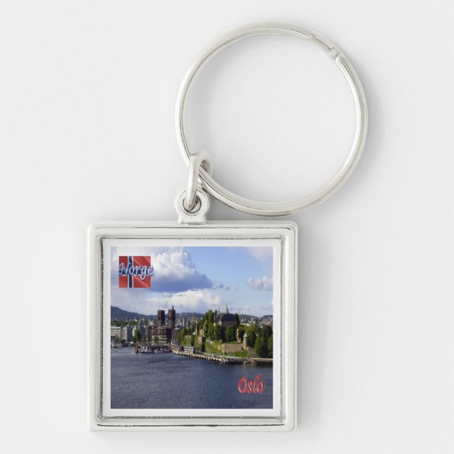 Porte-clés zNO004 OSLO, Norvège, Europe, (Devant)