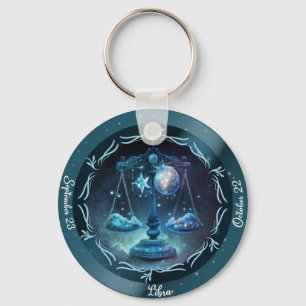 Porte-clés Zodiaque Balance Personnaliser NOM, DATE