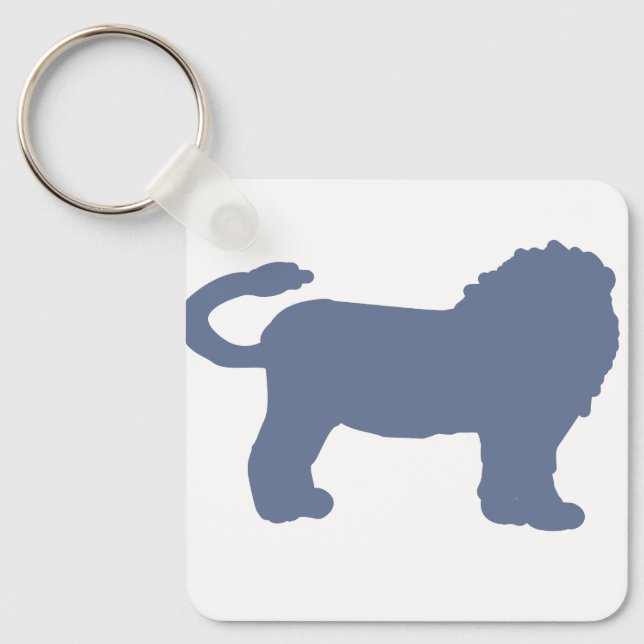 Porte-clés Zodiaque Lion Bleu – Ton Froid Leo  (Recto)