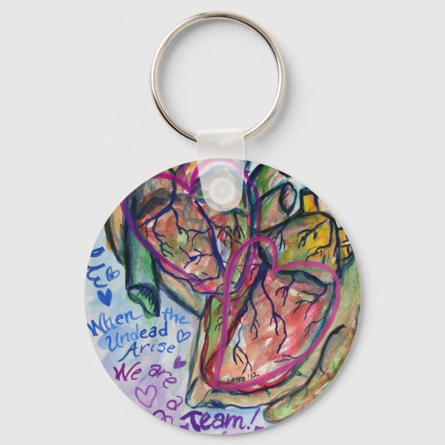 Porte-clés Zombie Love Poem Pendentif Charm Porte - clés (Recto)