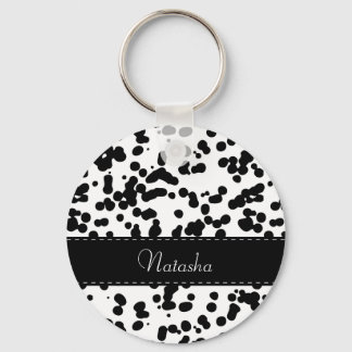 Porte-clés Zones dalmatiennes noires et blanches