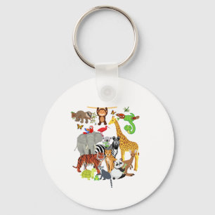 Porte-clés Zoo Animaux Faune Fête d'anniversaire Zoo Day 26 A