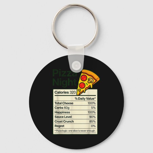 Porte-clés Zza Lover Night Funny Nutrition Facts Costume For  (Recto)