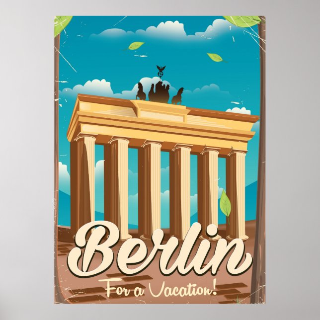 Porte de Brandebourg, affiche de voyage de dessin  (Devant)