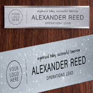 Porte de bureau avec plaques de nom Logo Pailleté