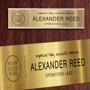 Porte de bureau avec plaques nominatives en bronze