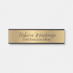 Porte de bureau Faux Gold Signes Nom Plaque