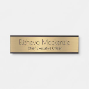 Porte de bureau Faux Gold Signes Nom Plaque