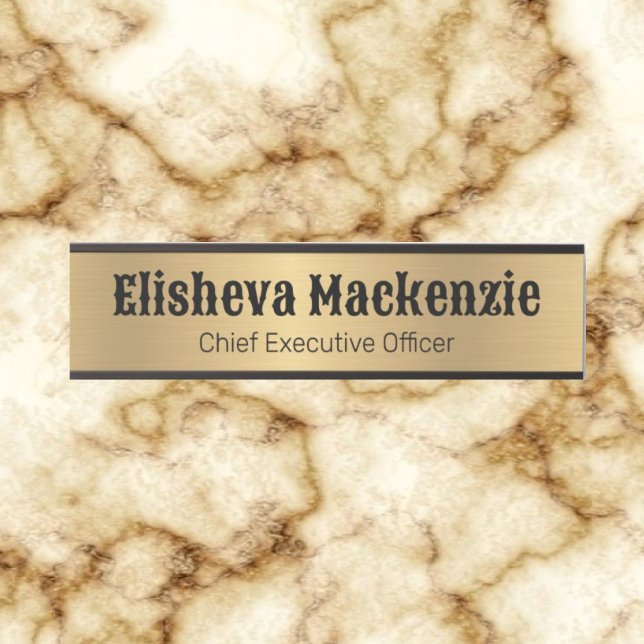 Porte de bureau Faux Gold Signes Nom Plaque (Créateur téléchargé)