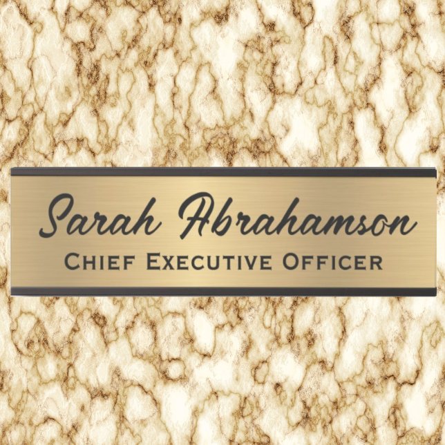 Porte de bureau Faux Gold Signes Nom Plaque (Créateur téléchargé)