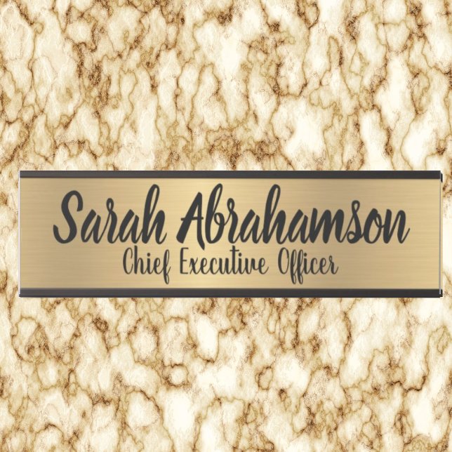 Porte de bureau Faux Gold Signes Nom Plaque (Créateur téléchargé)