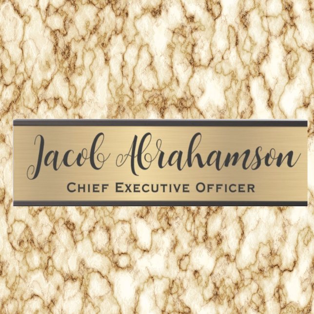 Porte de bureau Faux Gold Signes Nom Plaque (Créateur téléchargé)