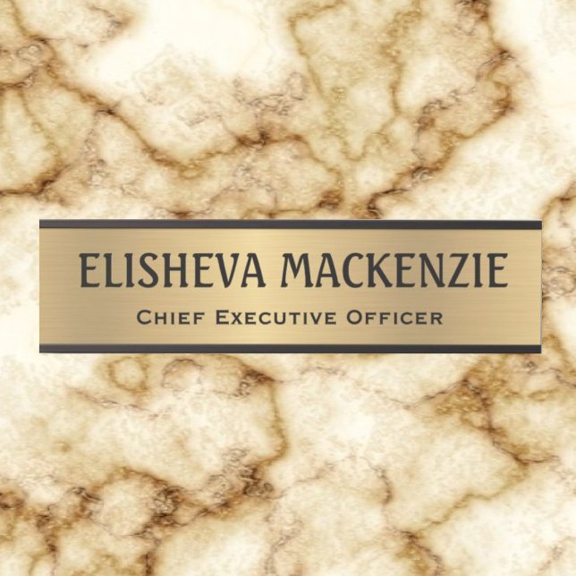 Porte de bureau Faux Gold Signes Nom Plaque (Créateur téléchargé)