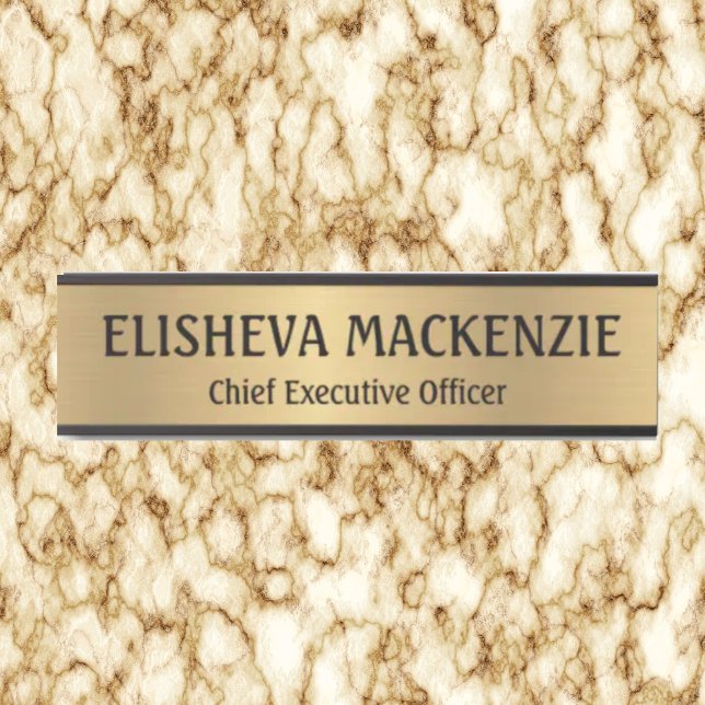 Porte de bureau Faux Gold Signes Nom Plaque (Créateur téléchargé)