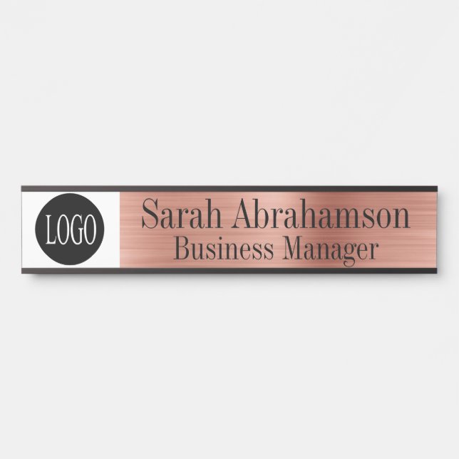 Porte de bureau rose Gold Signal long 10" Plaque d (Devant)