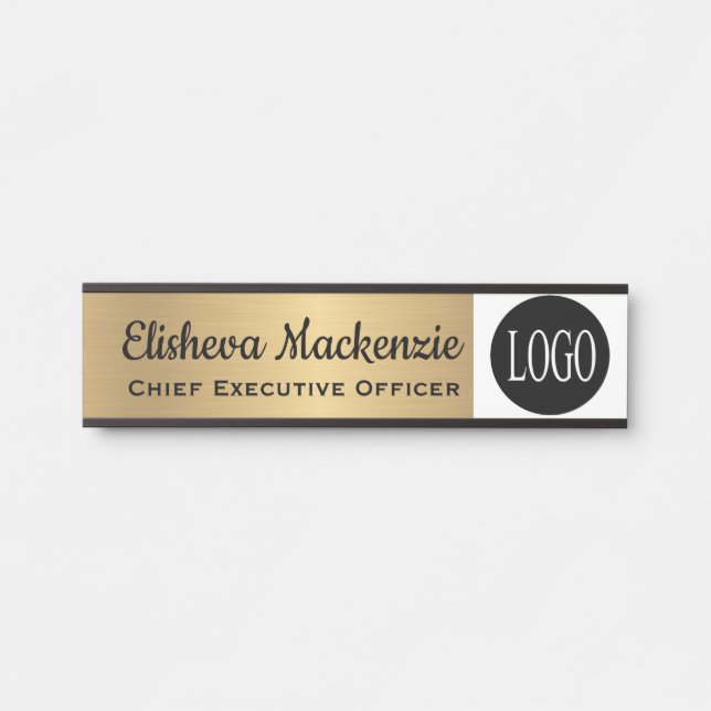 Porte de bureau Signer votre logo ici Nom Plaque (Devant)