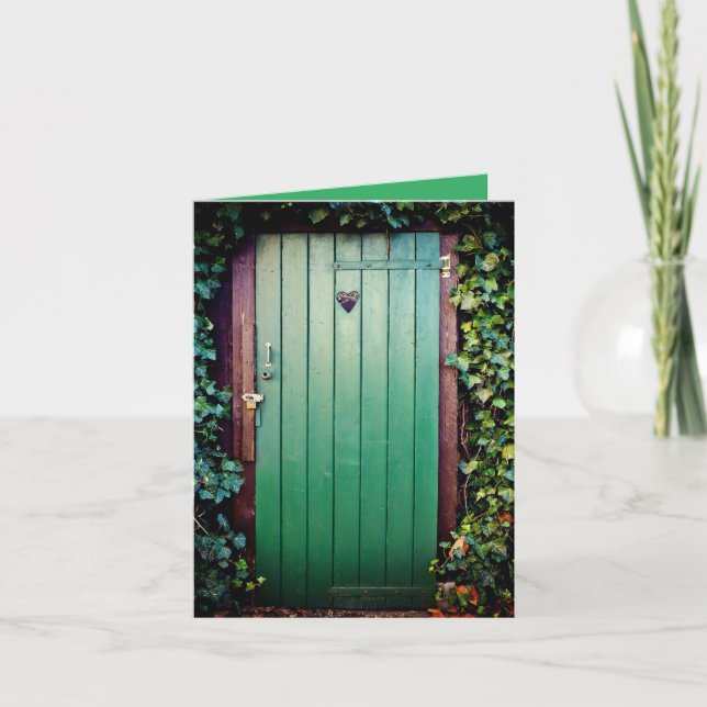 Porte de jardin vert Carte de voeux d'anniversaire (Devant)