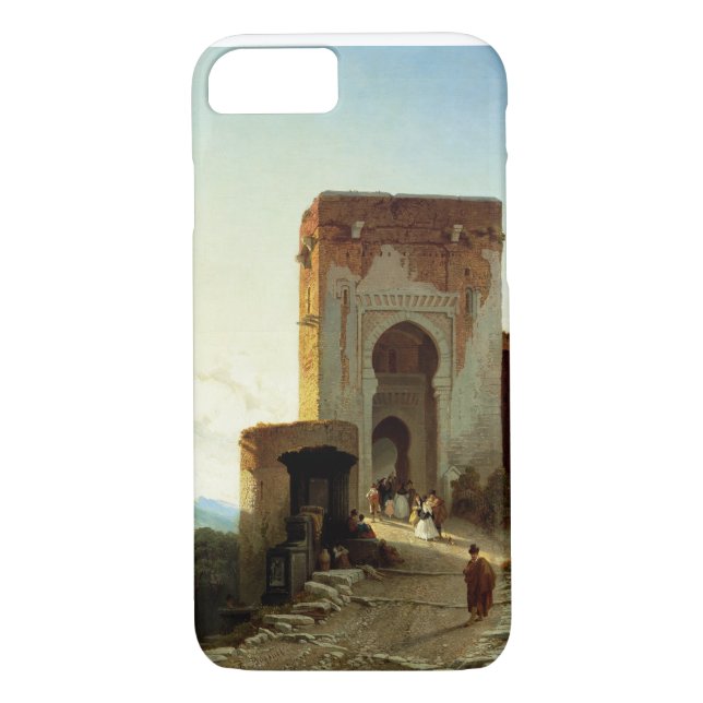 Porte de Justice, Alhambra, Granada (oil on canvas Case-Mate iPhone Case (Back)