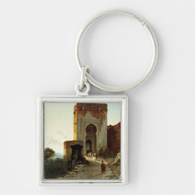 Porte de Justice, Alhambra, Granada (oil on canvas Keychain (Front)