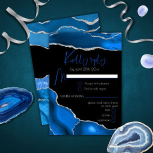 Porte de marbre Royal bleu Menu Choix Mariage RSVP