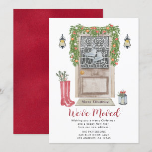 Porte de Noël Aquarelle Moteur Faire-part
