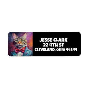 PORTE DE VÊTEMENTS DE CAT ART RETOUR ADRESSE ÉTIQU
