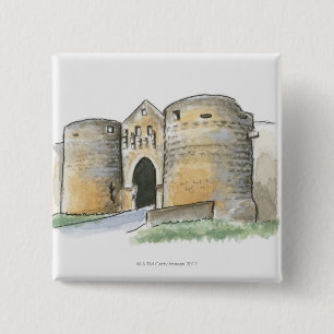 Porte des Tours, France 2 Inch Square Button