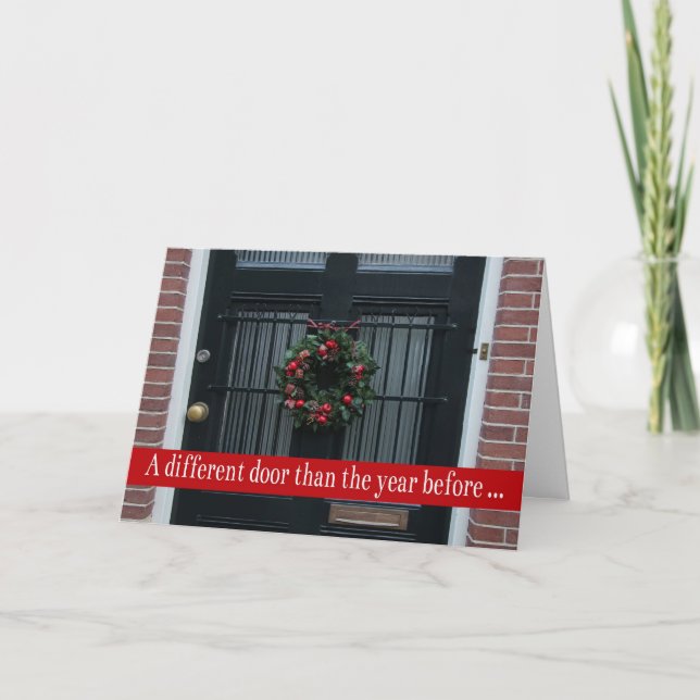 Porte différente - couronne de Noël nouvelle carte (Devant)