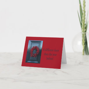 Porte différente - couronne de Noël nouvelle carte