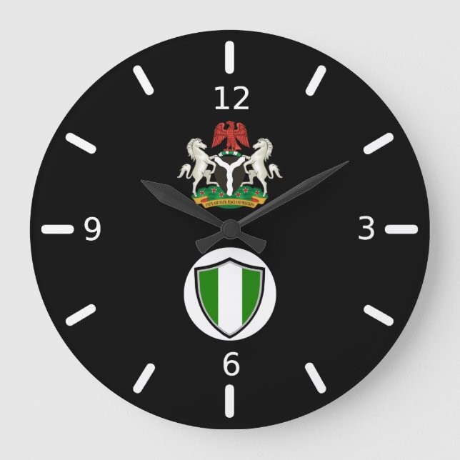 Porte-drapeau nigérian armes à grande horloge (Recto)