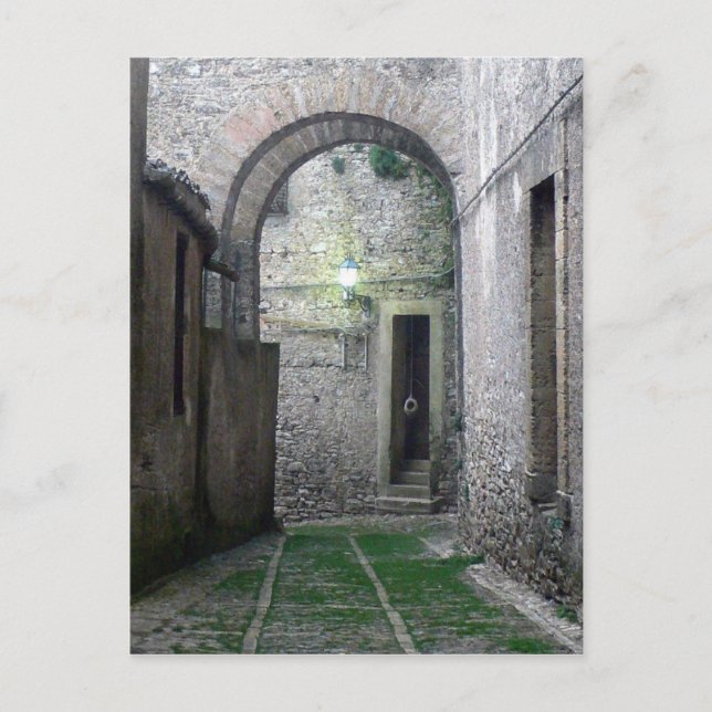 Porte en carte postale d'Erice Sicile (Devant)