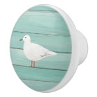 Aqua Blue Sea Gull Faux Wood Seagull Bouton de tir