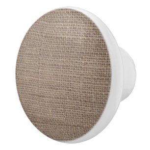 Porte En Céramique Blanc naturel de bouton de toile de jute