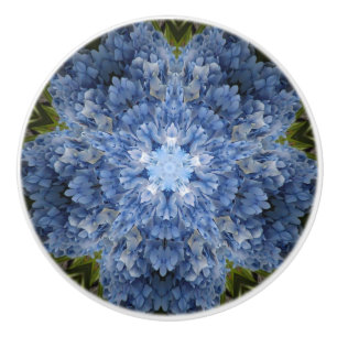 Porte En Céramique Bouton bleu de tiroir d'hortensia