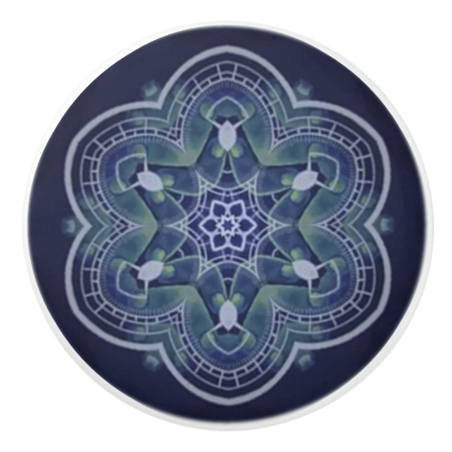 Porte En Céramique Bouton de placard de cuisine ~ Kal Tuscan Knob Blu (Devant)