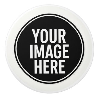 Porte En Céramique Bouton de tiroir de téléchargement de photo ronde