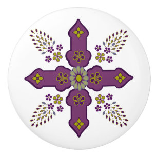 Porte En Céramique Bouton de tiroir marocain à fleurs arabesques