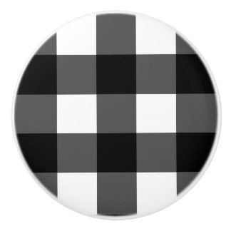 Porte En Céramique Bouton noir et blanc de meubles de contrôle de