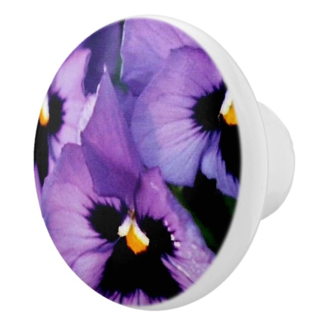 Porte En Céramique Bouton pourpre de tiroir de pensées (Droite)