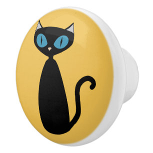 Porte En Céramique Chat fait sur commande de mod de couleur - bouton