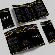 Porte en marbre noir et or Beauté Salon Brochure